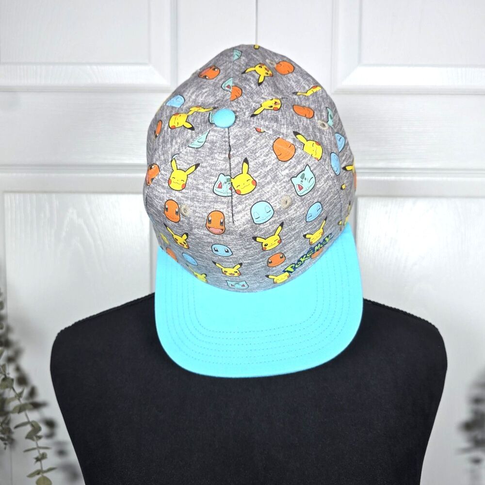 Pokemon All Over Print Snapback Cap Hat Squirtle Pikachu Charmander Bulbasaur